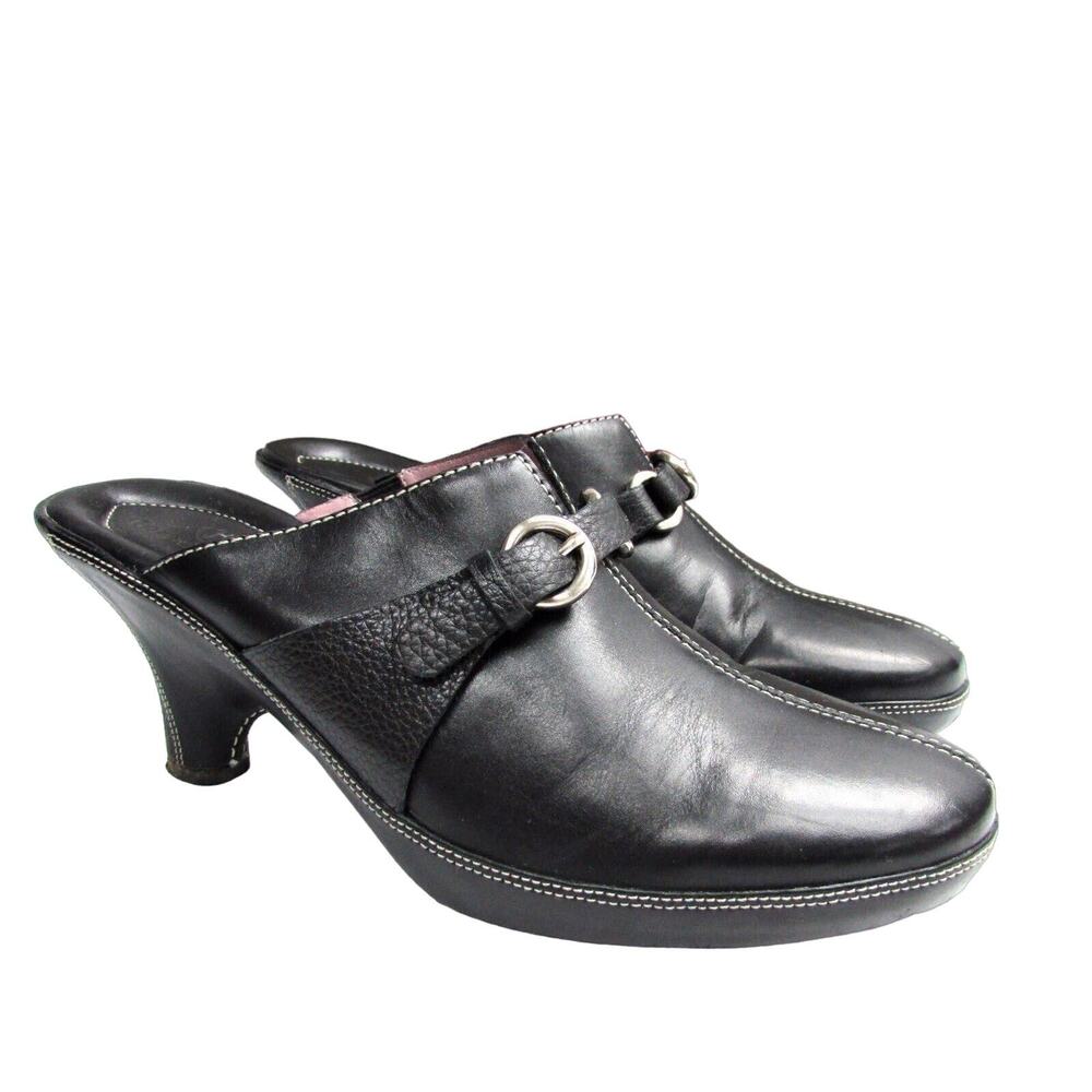 Cole Haan women's size 7.5 AA black calf clog shoes leather